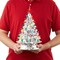 Casafield Hand Painted Ceramic Christmas Tree, 15-Inch Pre-Lit Tree with 128 Multi Color Lights and 2 Star Toppers